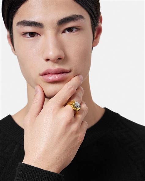 versace medusa mens ring|Versace ring silver.